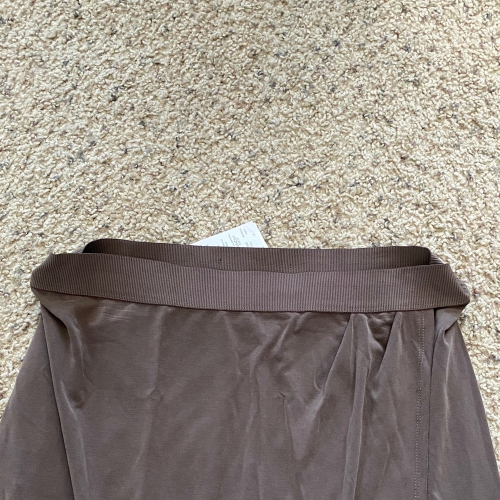 White House Black Market Washed Espresso Colored Wrap Skirt (NWT) - Picture 4 of 8